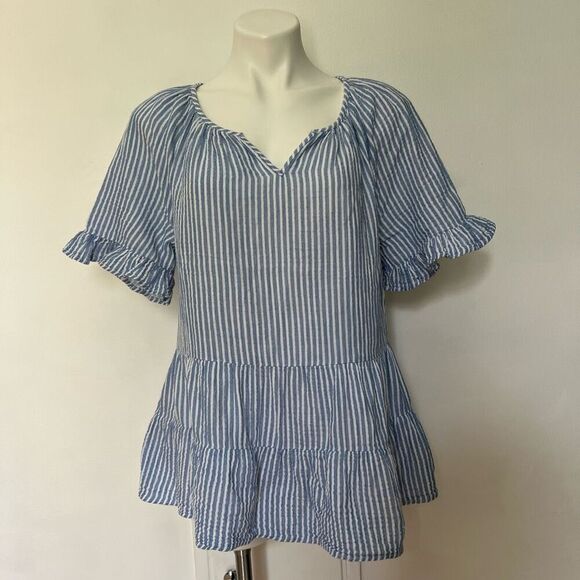 Beach Lunch Lounge 100% cotton ruffle beach top - Picture 1 of 7